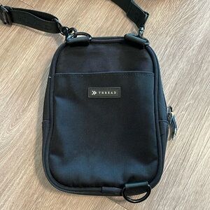 Thread Fanny Pack Convertible Crossbody Bag Small Black Zip Top Bohemian Utility